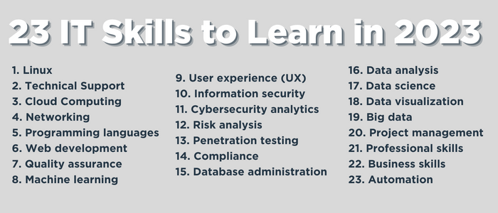 23 IT Skills to Learn in 2023